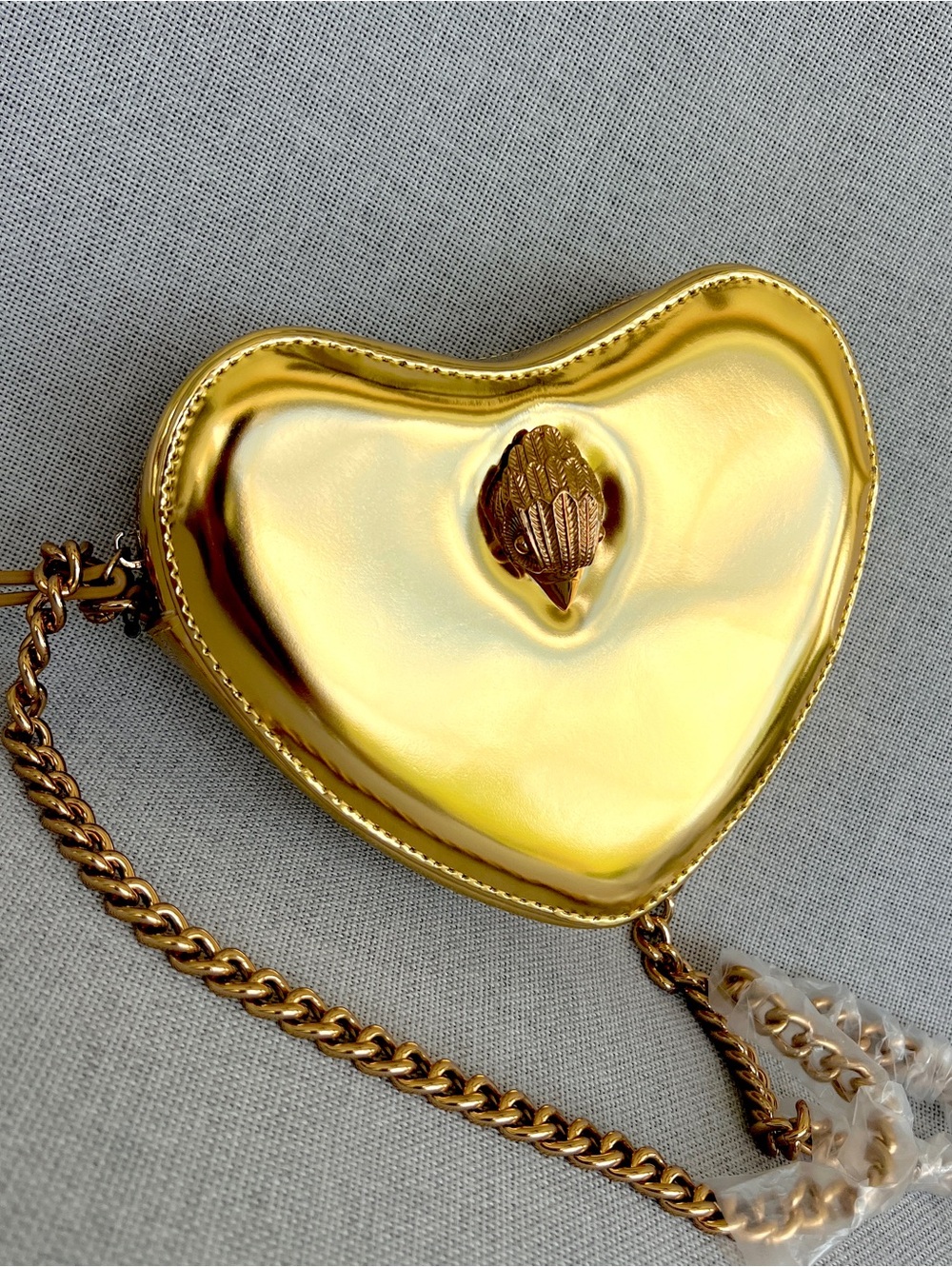 Kurt Geiger Kensington Gold Heart Shaped crossbody bag NWT
